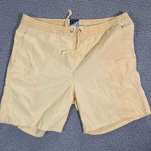 Vintage Dax Men’s Shorts 80’s 90’s Drawstring Yellow Flat Bermuda Large
